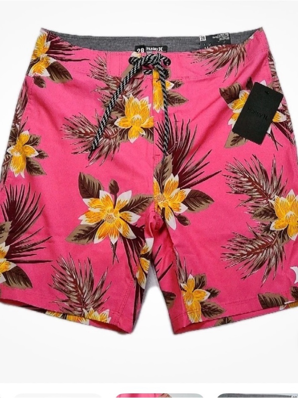 Hurley Men's Hot Pink Tropical Floral Board Shorts